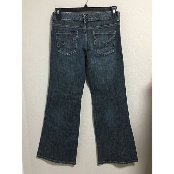 Mossimo Women Low Rise Y2K 90's Blue Wide Leg Dark Wash Jeans Denim size 9 - Picture 2 of 11